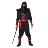 Déguisement ninja noir et rouge homme