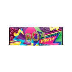 Bannière en tissu 80's Party 74 x 220 cm