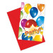 6 Cartes d'invitation ballons volants