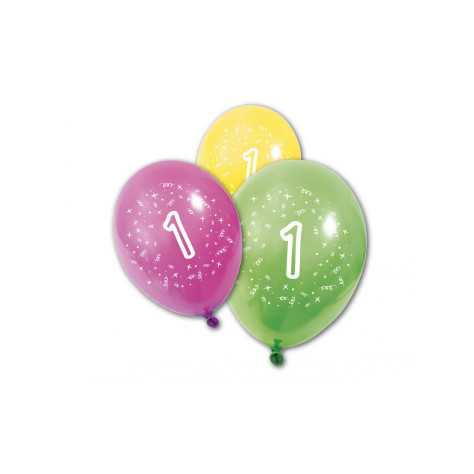 8 Ballons en latex anniversaire 1 an 30 cm