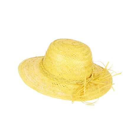 Chapeau de paille vintage jaune femme