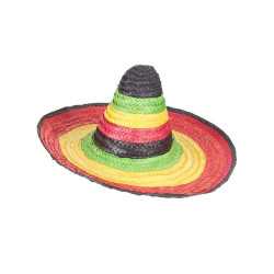 Sombrero Mexicain multicolore bordure et pointe noire adulte