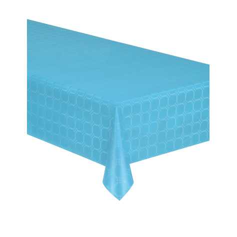Nappe en rouleau papier damassé bleu turquoise 6 m