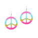 Boucles d'oreilles peace & love multicolores plastique adulte