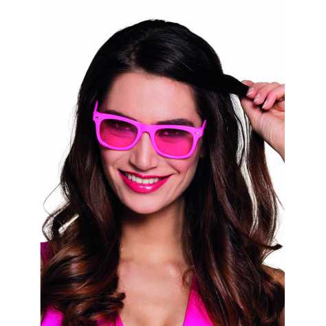 Lunettes rose fluo 80's adulte