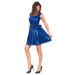 Déguisement robe disco bleue paillette avec gros noeud femme
