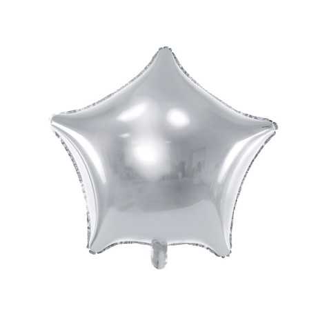 Ballon aluminium étoile argentée 45 cm