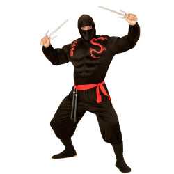 Déguisement ninja musclé noir garçon