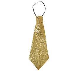Cravate dorée à paillettes adulte