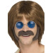 Kit hippie brun avec moustache et pattes homme