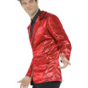 Veste disco rouge à sequins luxe homme