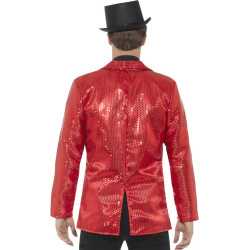 Veste disco rouge à sequins luxe homme