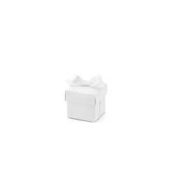 10 Boîtes en carton blanches avec ruban 5,2 x 5,2 cm