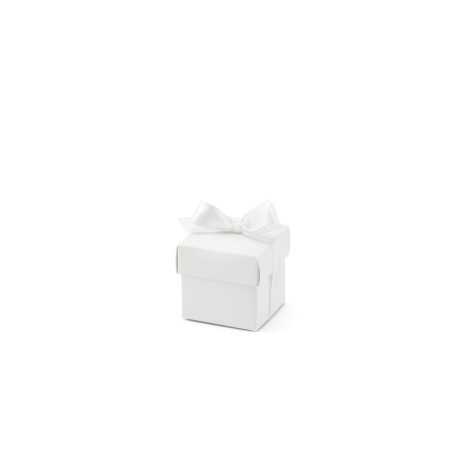 10 Boîtes en carton blanches avec ruban 5,2 x 5,2 cm