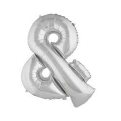 Ballon aluminium géant symbole & argent 80 cm
