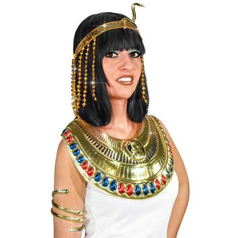 Bandeau sequins serpent égyptien doré femme