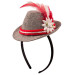 Mini chapeau bavarois gris et rouge femme