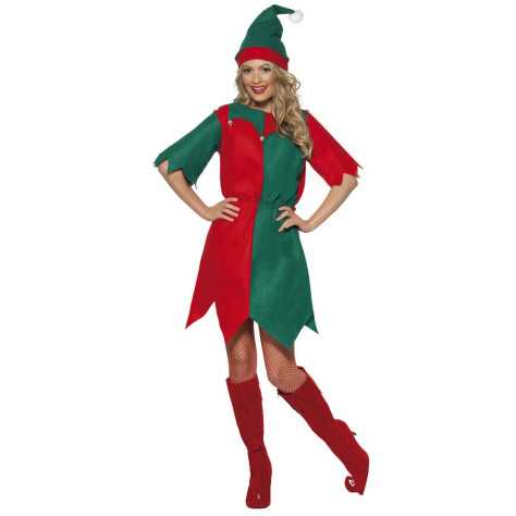 Déguisement elfe bicolore femme Noël