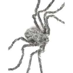 Araignée géante grise velue Halloween 160 cm