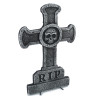 Décoration pierre tombale croix avec tête de mort 39 x 58 cm