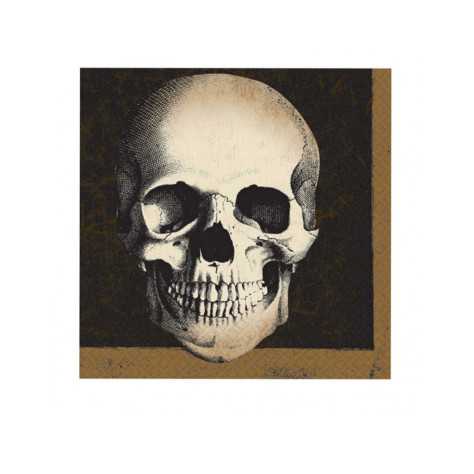 20 Serviettes en papier tête de mort Halloween 33 x 33 cm