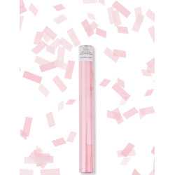 Tube lanceur de confettis rectangle rose 27 cm