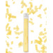 Tube lanceur de confettis rectangle jaune 27 cm
