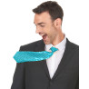 Cravate turquoise avec sequins adulte