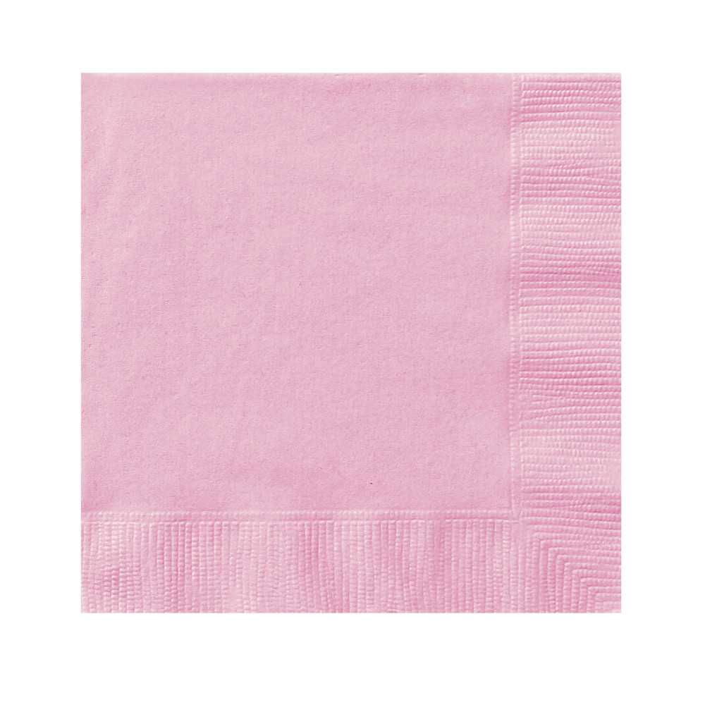 50 Serviettes en papier rose clair 33 x 33 cm