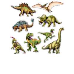 8 Découpes de dinosaures en cartons