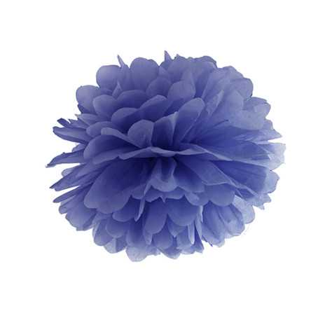 Pompon à suspendre en papier bleu marine 25 cm