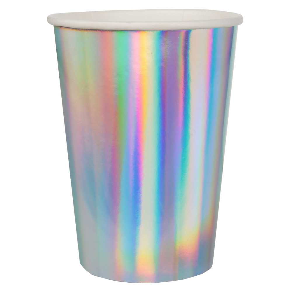 10 Gobelets en carton iridescents 7,8 x 9,7 cm