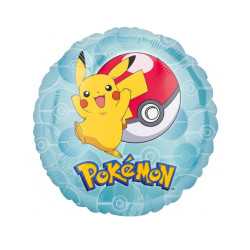 Ballon rond aluminium Pikachu Pokémon 43 cm