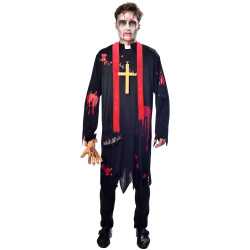Déguisement prêtre zombie homme