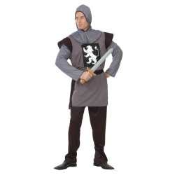Déguisement chevalier médiéval gris homme
