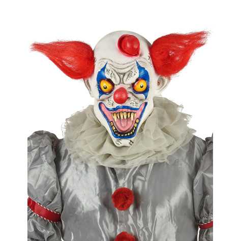 Masque latex clown rouge blanc et bleu adulte
