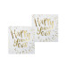 20 Serviettes en papier Happy New Year blanches et dorées 33 x 33 cm