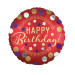 Ballon aluminium Happy Birthday satin rouge 45 cm