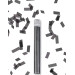 Tube lanceur de confettis rectangle noir 27 cm
