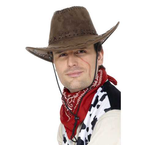 Chapeau cowboy marron effet suédé adulte