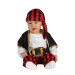 Déguisement capitaine des pirates noir et rouge bébé