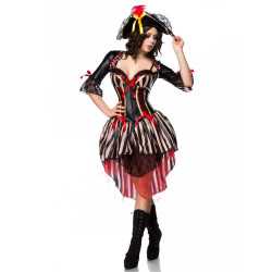 Déguisement pirate corset rouge sexy luxe femme