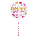 Ballon aluminium happy birthday rose et doré 45cm