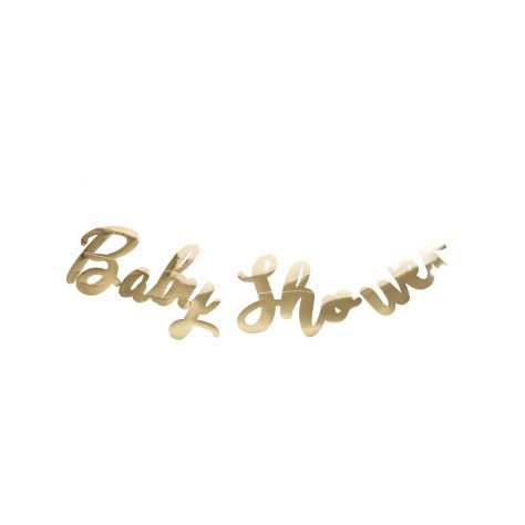 Guirlande lettres Baby Shower dorée metal 1 m