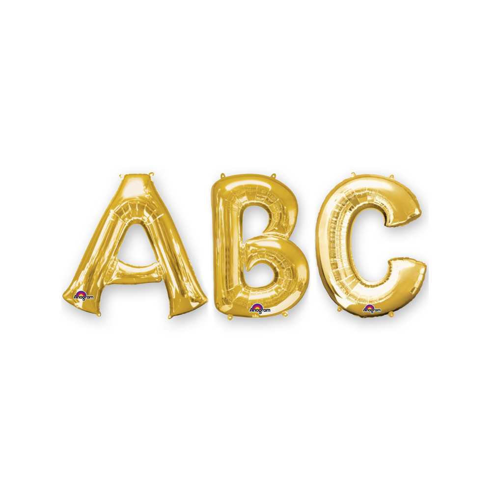 Ballon aluminium lettre dorée 86 cm