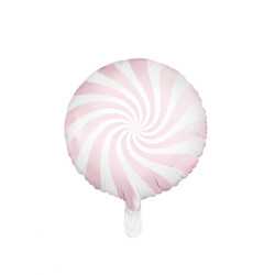 Ballon aluminium sucette rose et blanc 35 cm