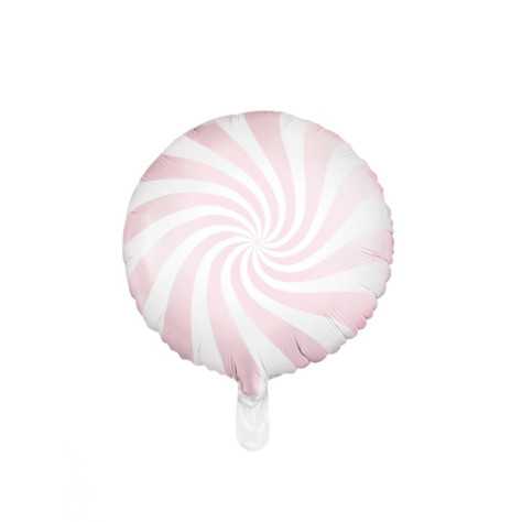 Ballon aluminium sucette rose et blanc 35 cm