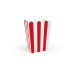 6 Boîtes à popcorn en carton rouges et blanches 7 x 12,5 cm