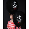 6 Ballons en latex fête de pirate noirs 30 cm