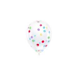 6 Ballons en latex transparents avec confettis multicolores 30 cm